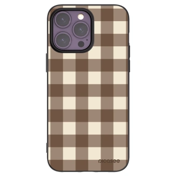 Picasee crna silikonska maskica za Apple iPhone 14 Pro Max - Brown grid