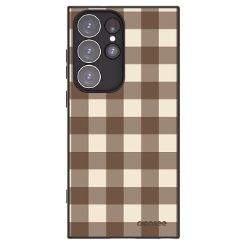 Picasee crna silikonska maskica za Samsung Galaxy S23 Ultra 5G - Brown grid