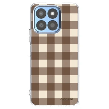 Picasee silikonska prozirna maskica za Honor X8b - Brown grid
