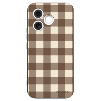 Picasee crna silikonska maskica za Honor 600 Lite - Brown grid