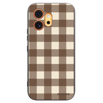 Picasee crna silikonska maskica za Honor 600 - Brown grid