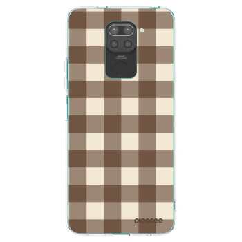 Picasee crna silikonska maskica za Xiaomi Redmi Note 9 - Brown grid