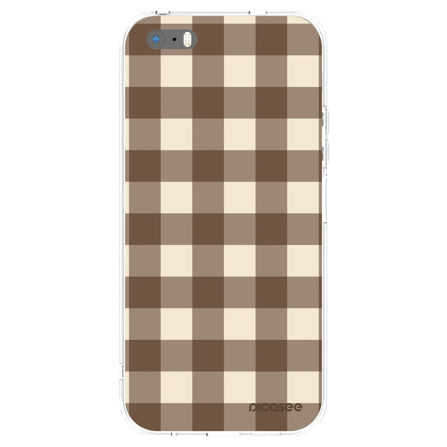 Picasee silikonska prozirna maskica za Apple iPhone 5/5S/SE - Brown grid