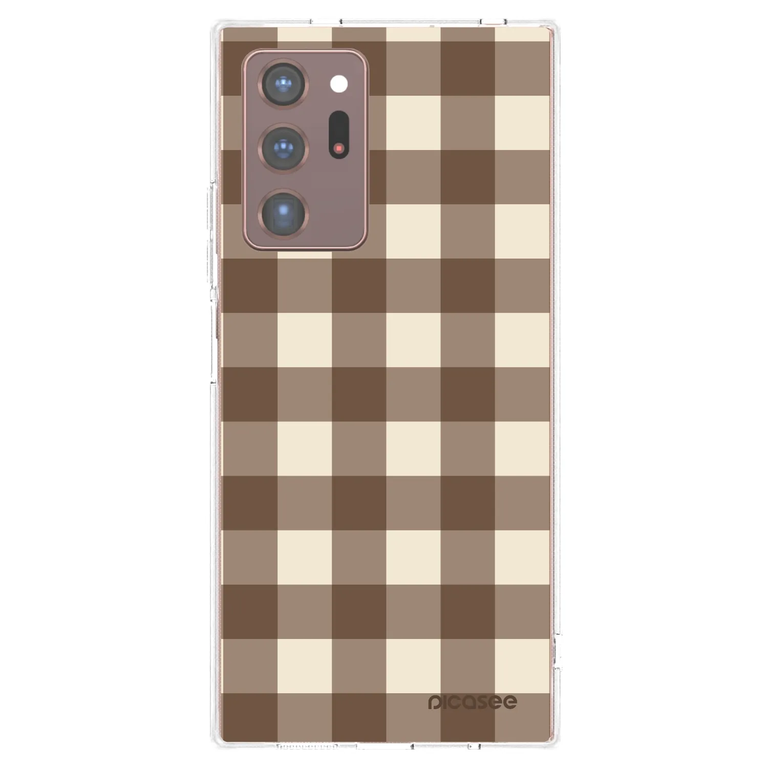 Picasee silikonska prozirna maskica za Samsung Galaxy Note 20 Ultra - Brown grid
