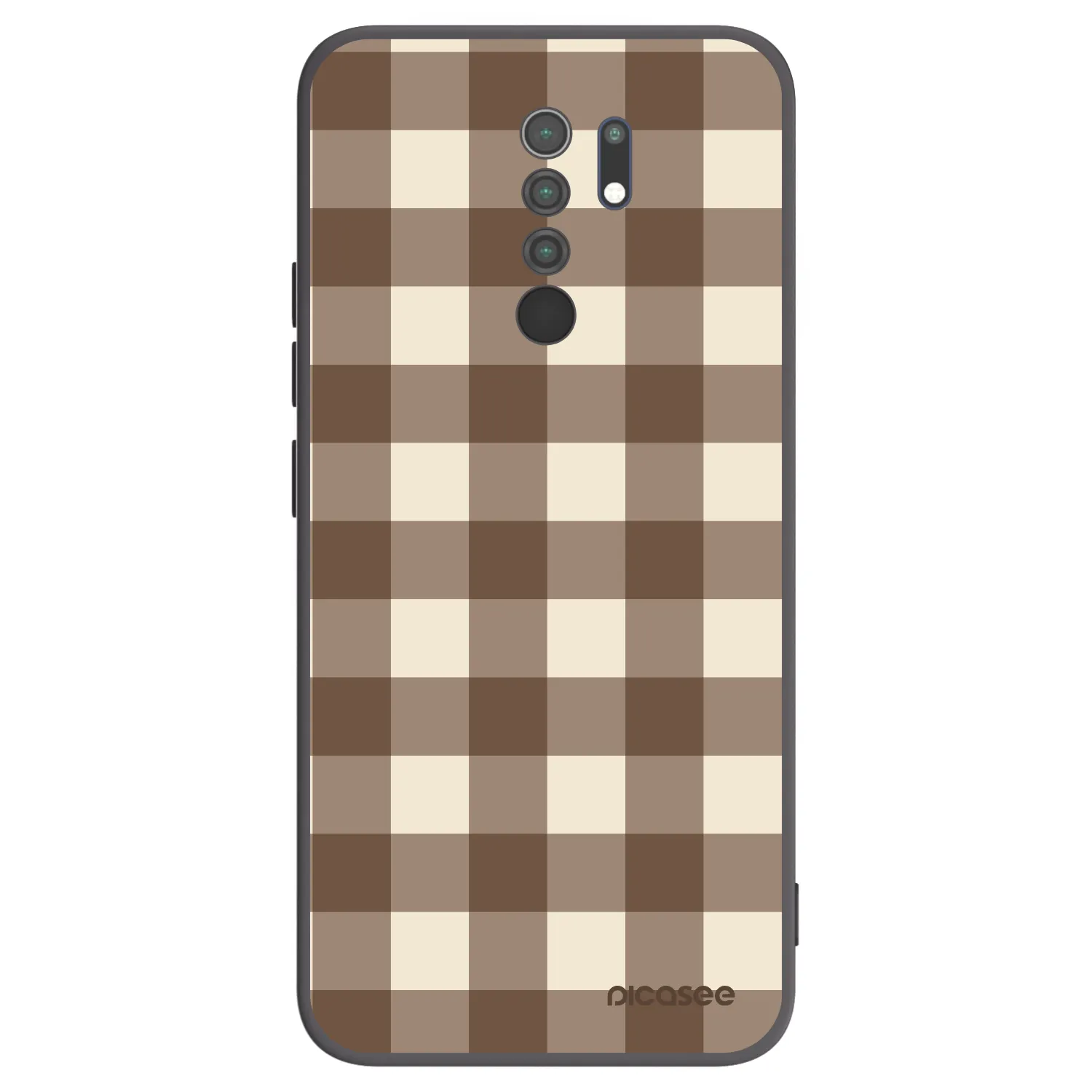 Picasee crna silikonska maskica za Xiaomi Redmi 9 - Brown grid