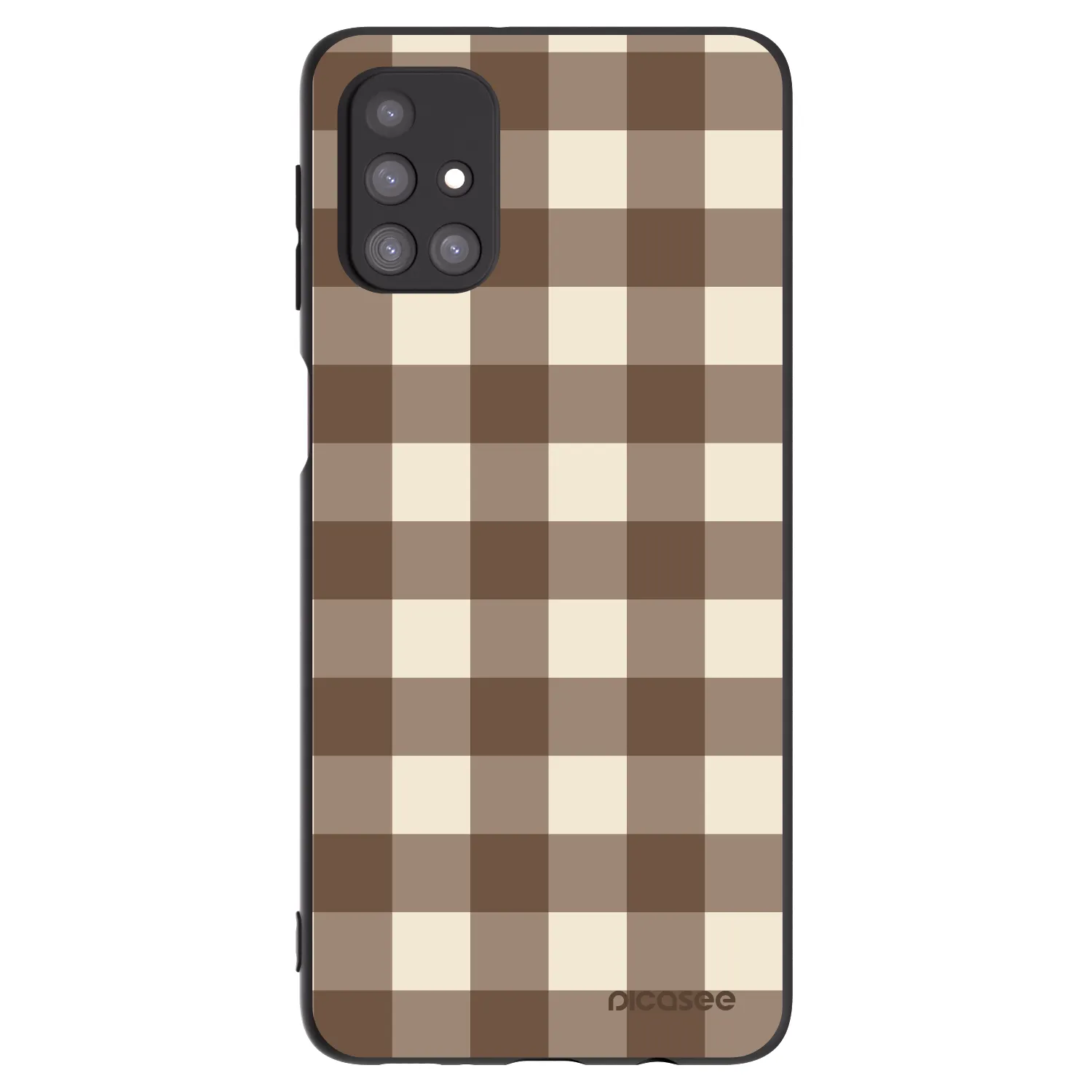 Picasee crna silikonska maskica za Samsung Galaxy M31s - Brown grid