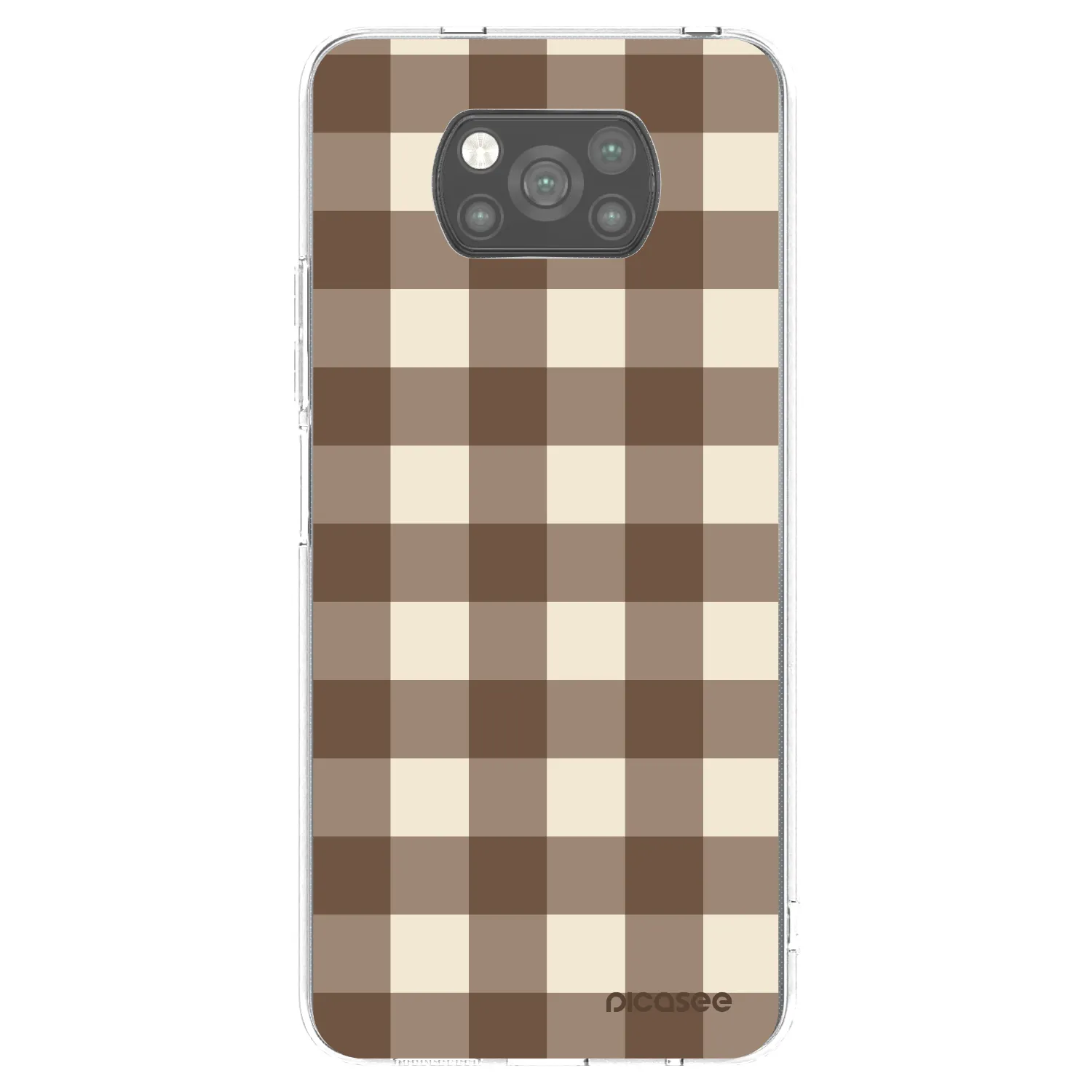 Picasee crna silikonska maskica za Xiaomi Poco X3 - Brown grid