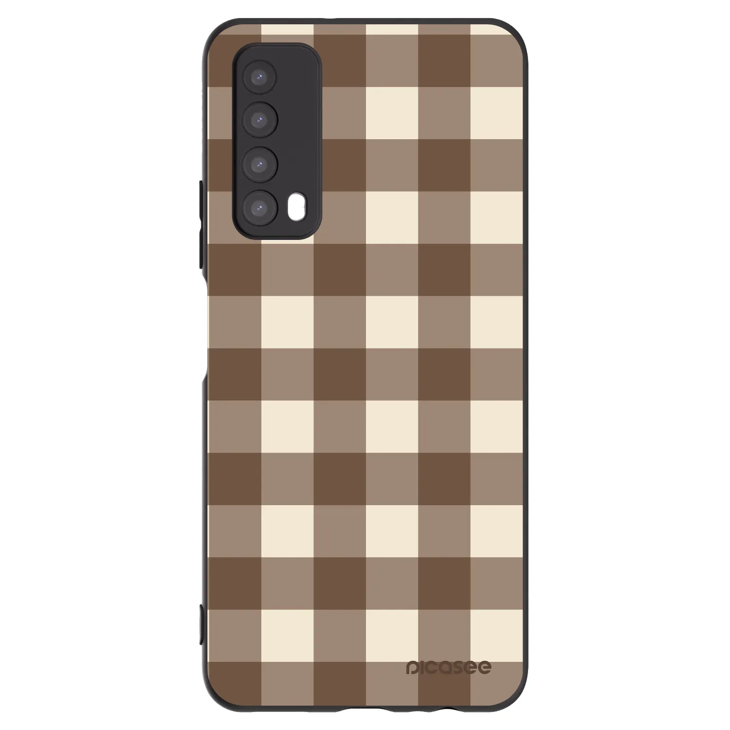 Picasee crna silikonska maskica za Huawei P Smart 2021 - Brown grid