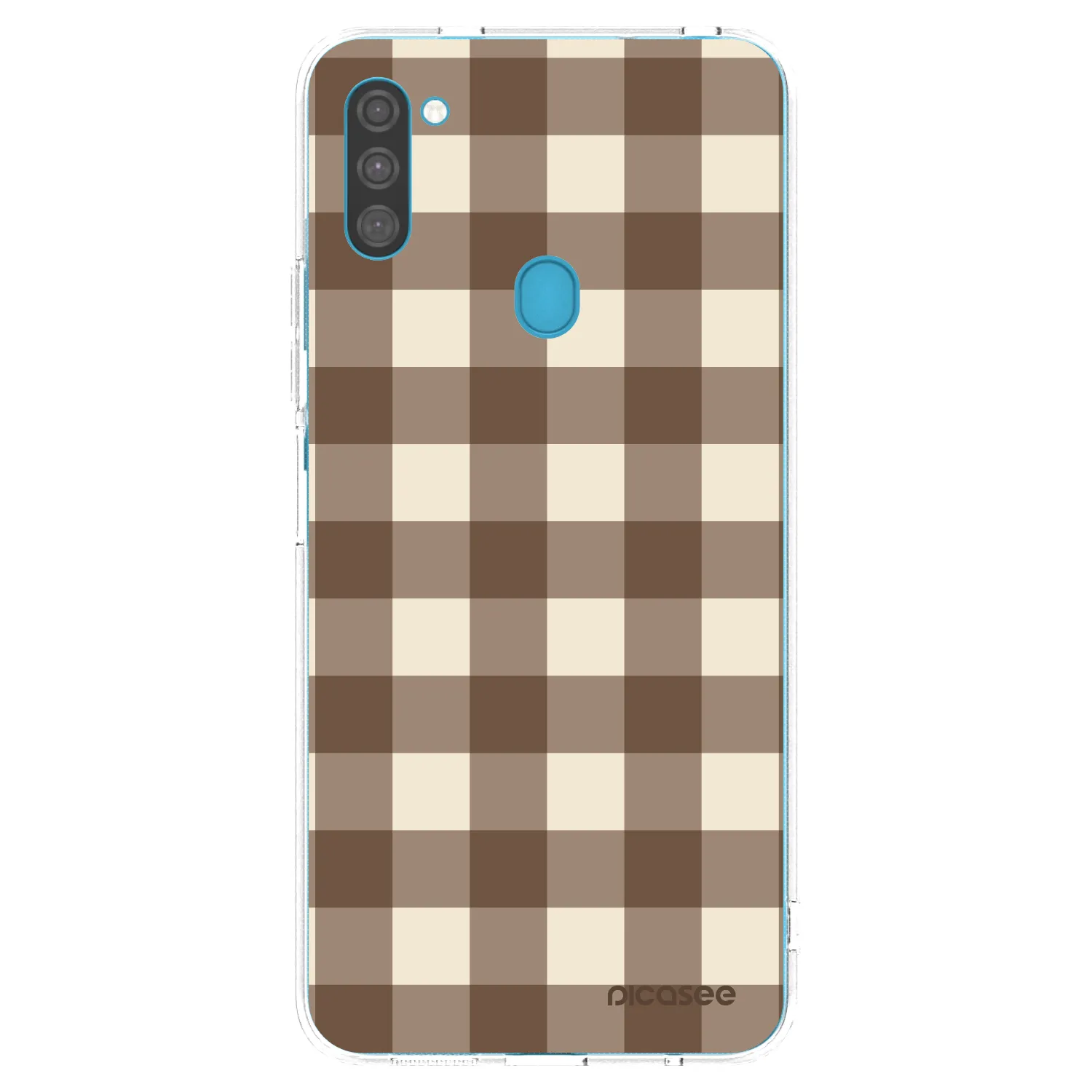 Picasee silikonska prozirna maskica za Samsung Galaxy M11 - Brown grid