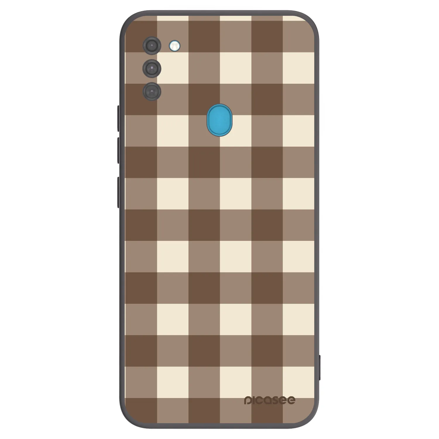 Picasee crna silikonska maskica za Samsung Galaxy M11 - Brown grid