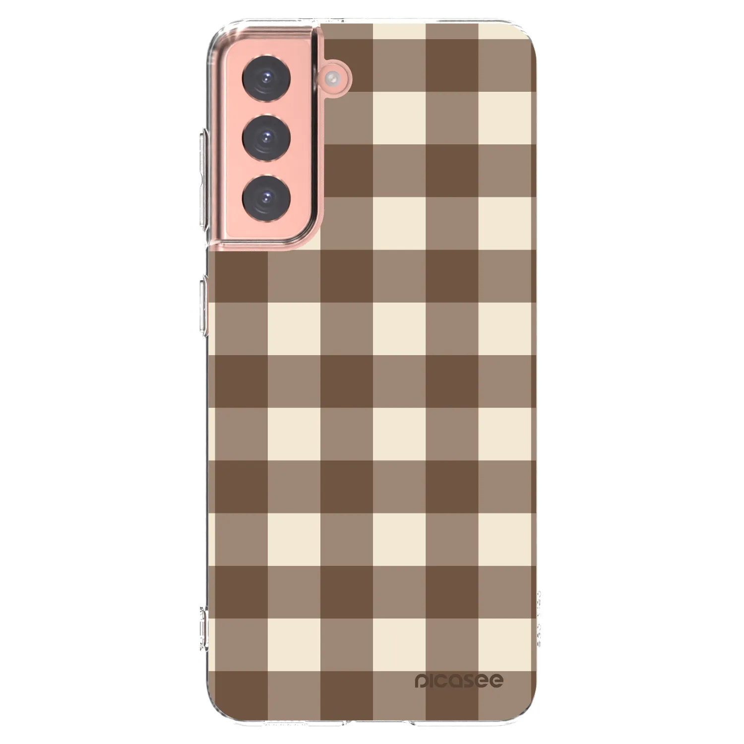 Picasee silikonska prozirna maskica za Samsung Galaxy S21 5G G991B - Brown grid
