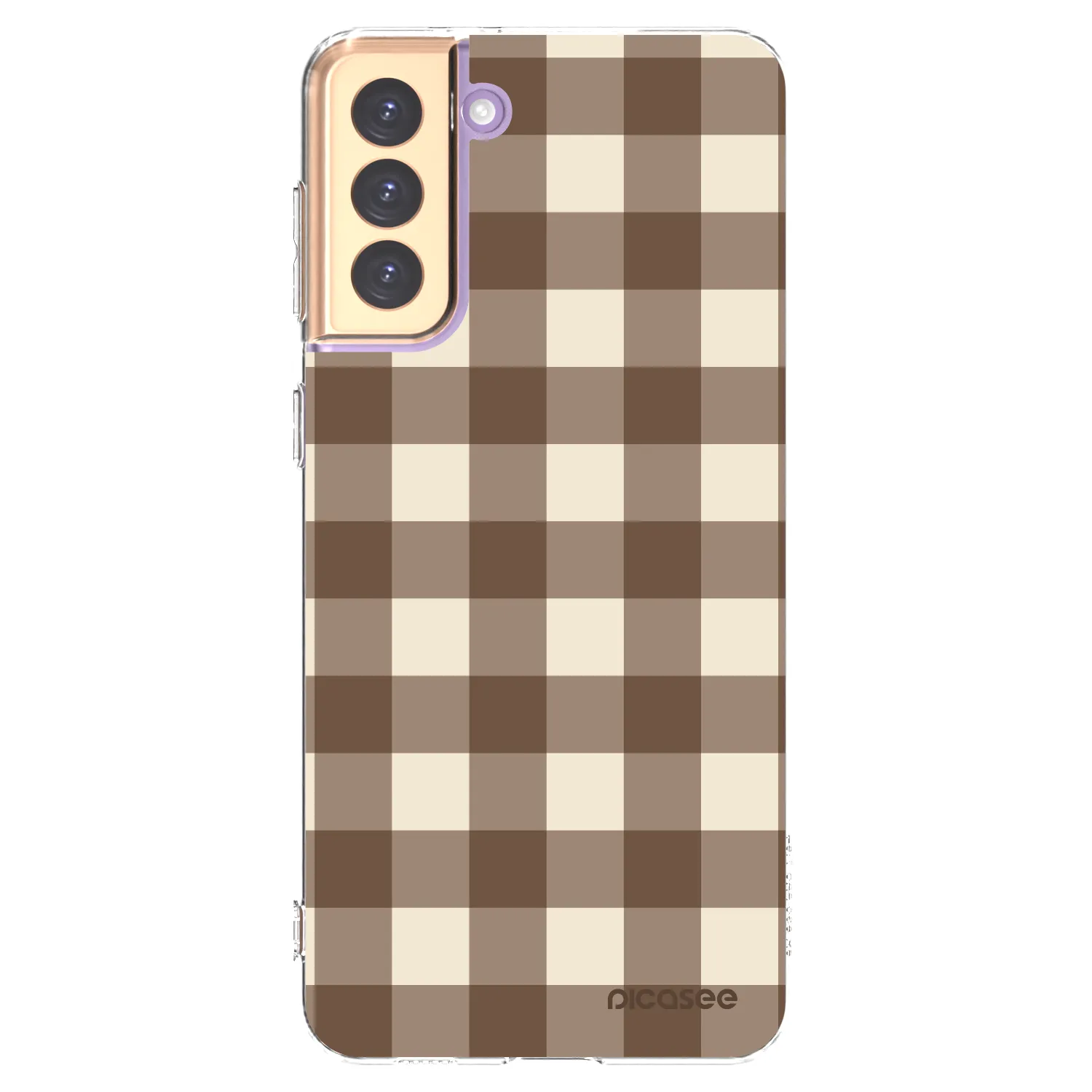 Picasee silikonska prozirna maskica za Samsung Galaxy S21+ 5G G996F - Brown grid