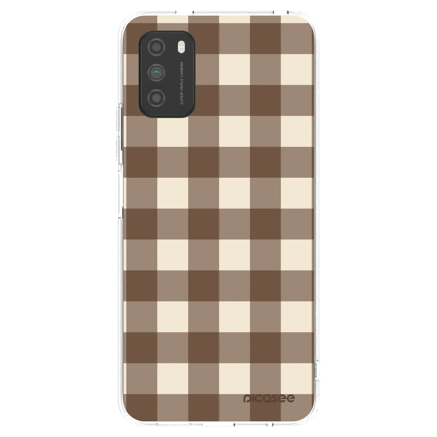 Picasee silikonska prozirna maskica za Xiaomi Poco M3 - Brown grid
