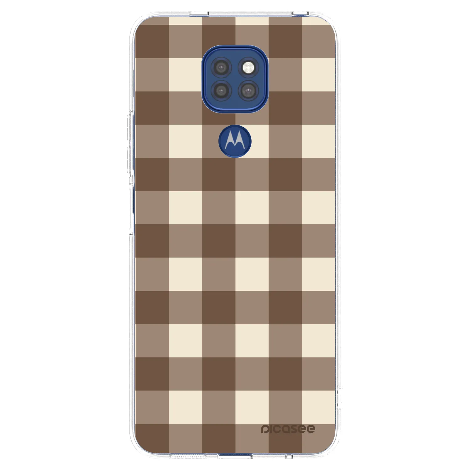 Picasee silikonska prozirna maskica za Motorola Moto G9 Play - Brown grid