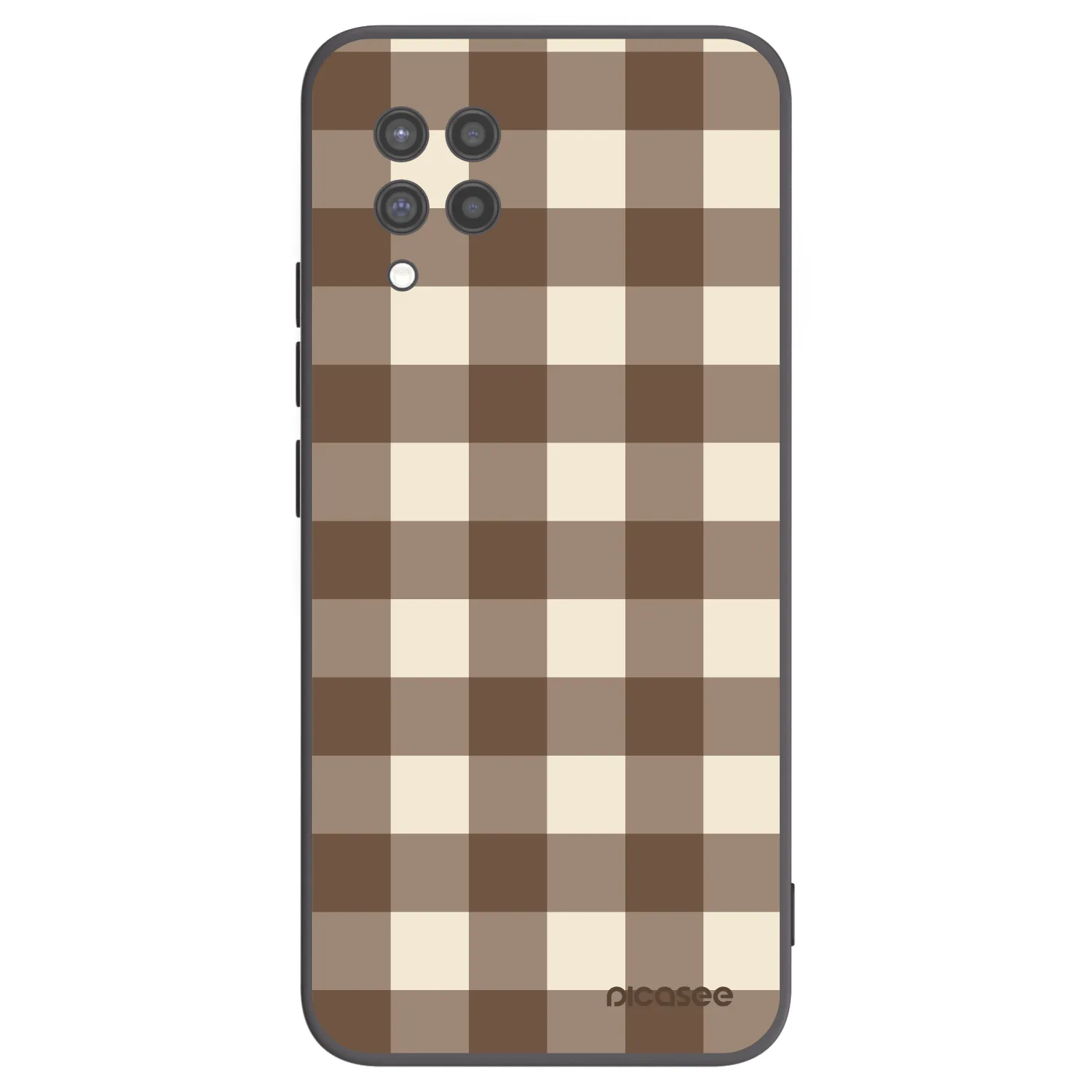 Picasee crna silikonska maskica za Samsung Galaxy A42 A426B - Brown grid