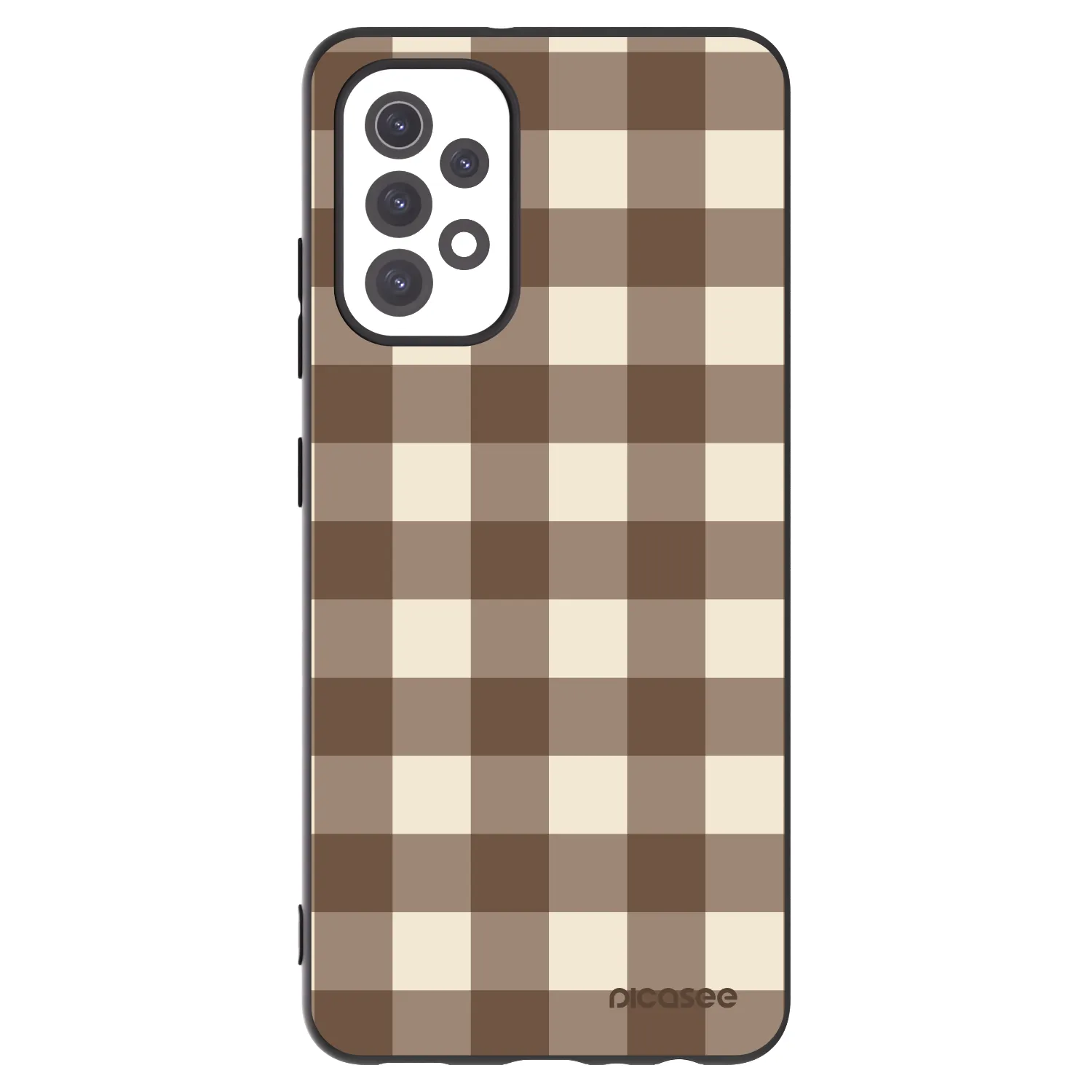 Picasee crna silikonska maskica za Samsung Galaxy A32 5G A326B - Brown grid