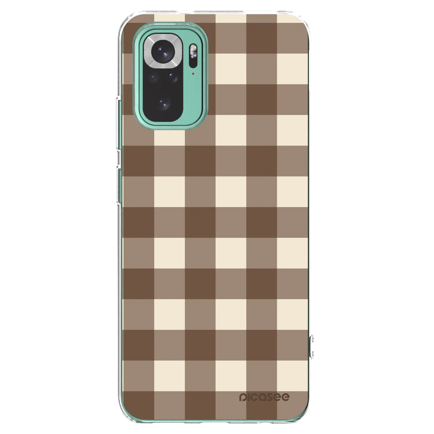 Picasee silikonska prozirna maskica za Xiaomi Redmi Note 10 Pro - Brown grid