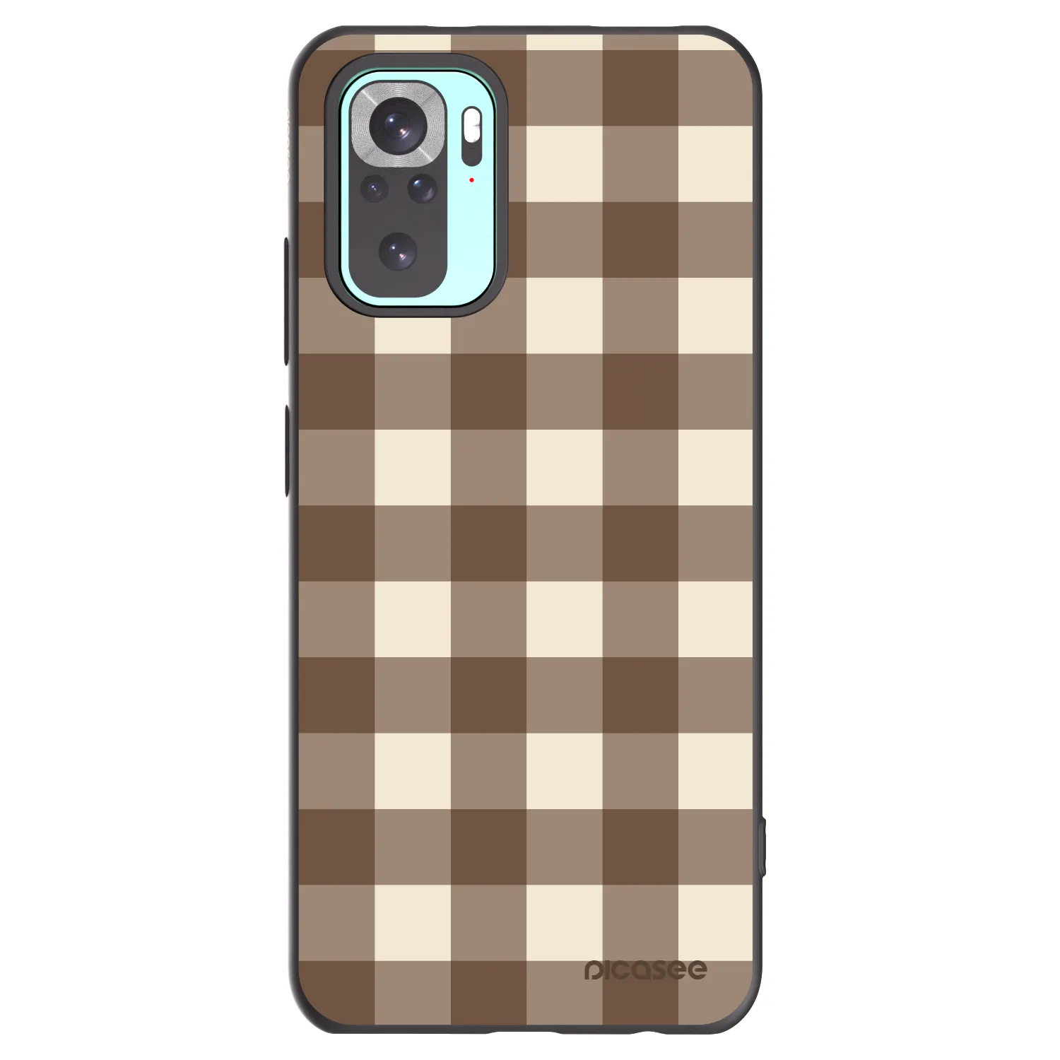 Picasee crna silikonska maskica za Xiaomi Redmi Note 10 Pro - Brown grid