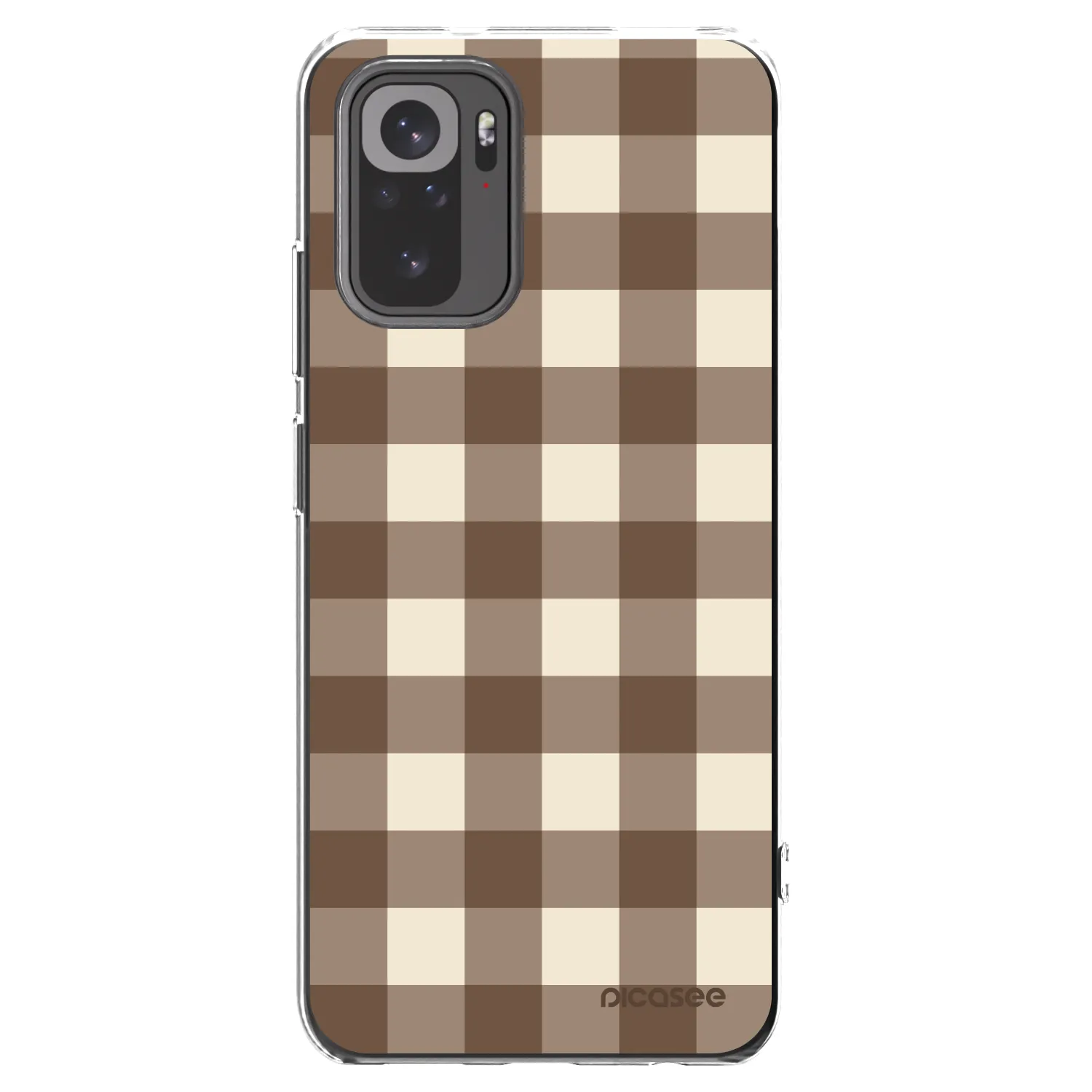 Picasee silikonska prozirna maskica za Xiaomi Redmi Note 10S - Brown grid