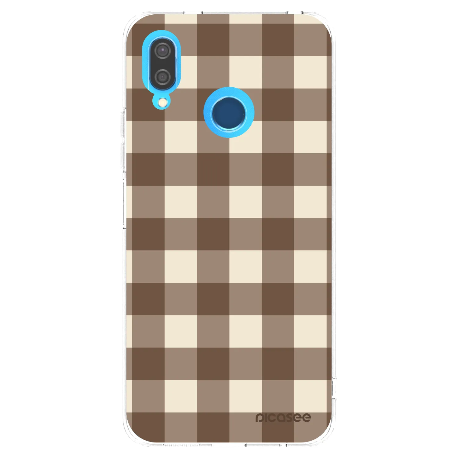 Picasee silikonska prozirna maskica za Huawei P20 Lite - Brown grid