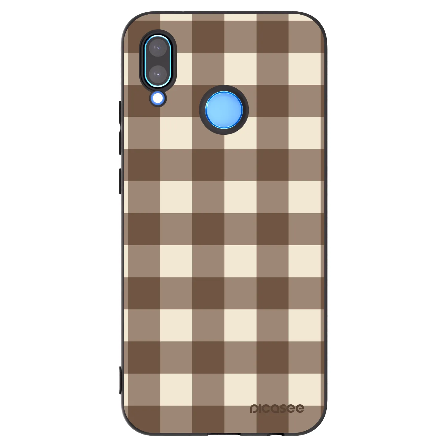 Picasee crna silikonska maskica za Huawei P20 Lite - Brown grid