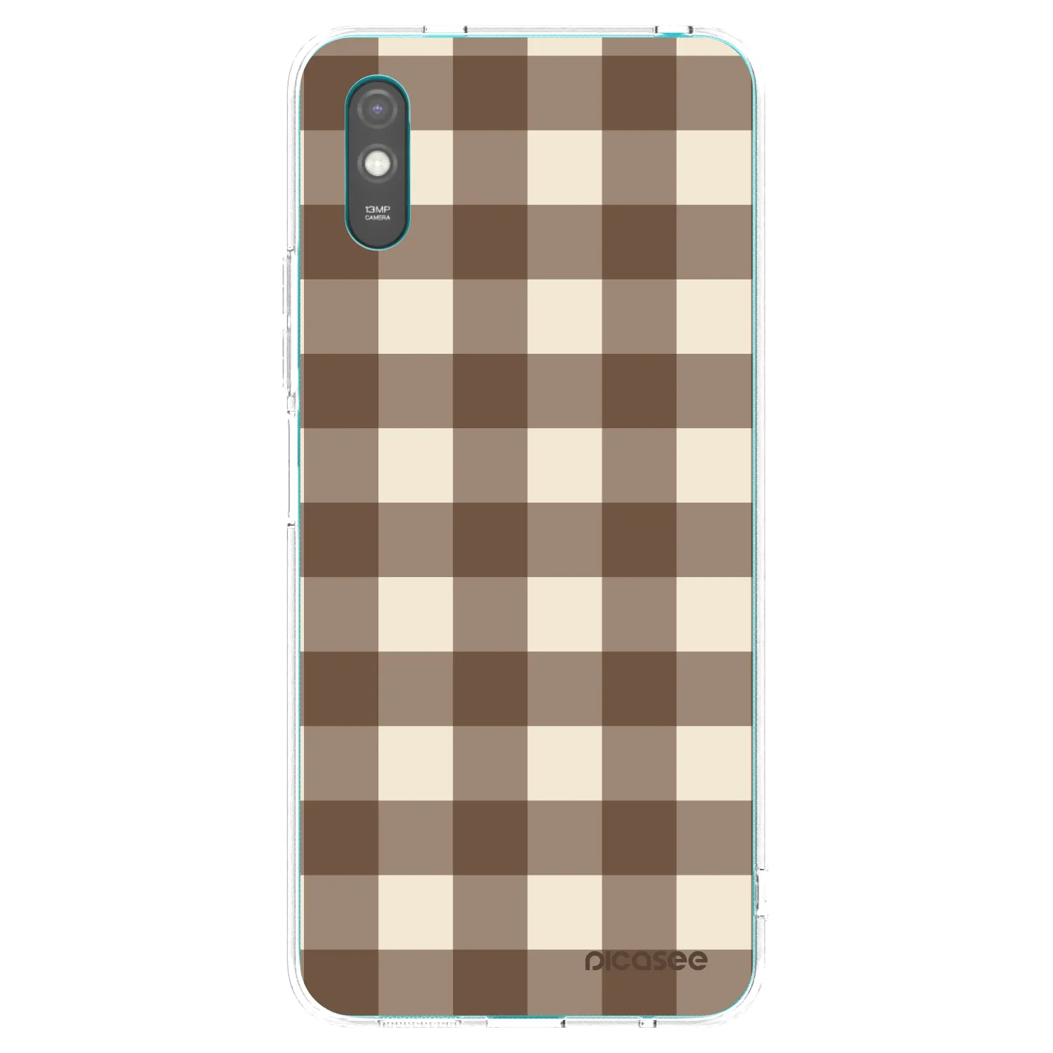 Picasee silikonska prozirna maskica za Xiaomi Redmi 9AT - Brown grid