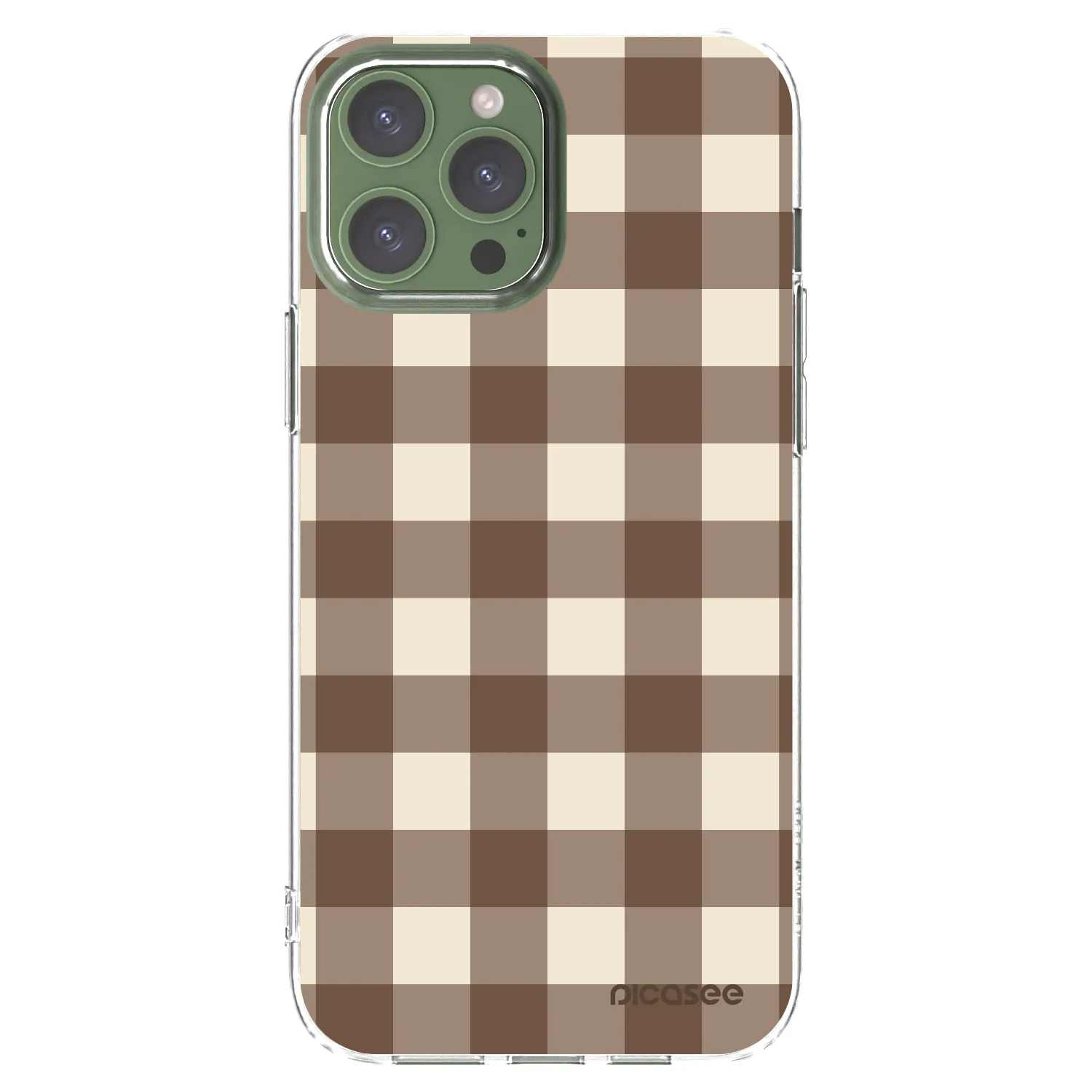 Picasee silikonska prozirna maskica za Apple iPhone 13 Pro Max - Brown grid