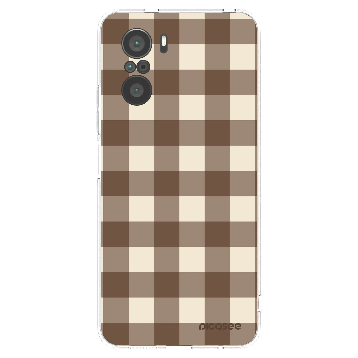 Picasee silikonska prozirna maskica za Xiaomi Poco F3 - Brown grid