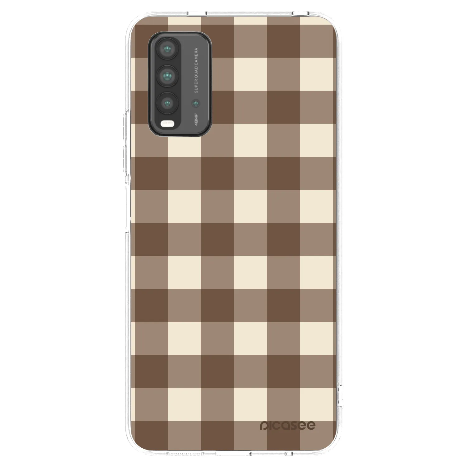 Picasee silikonska prozirna maskica za Xiaomi Redmi 9T - Brown grid