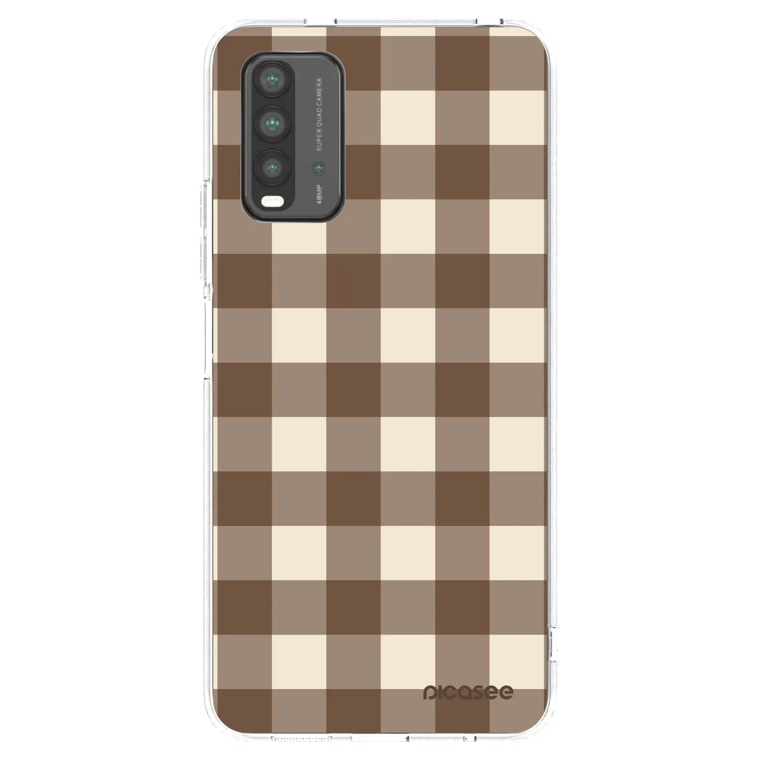 Picasee crna silikonska maskica za Xiaomi Redmi 9T - Brown grid