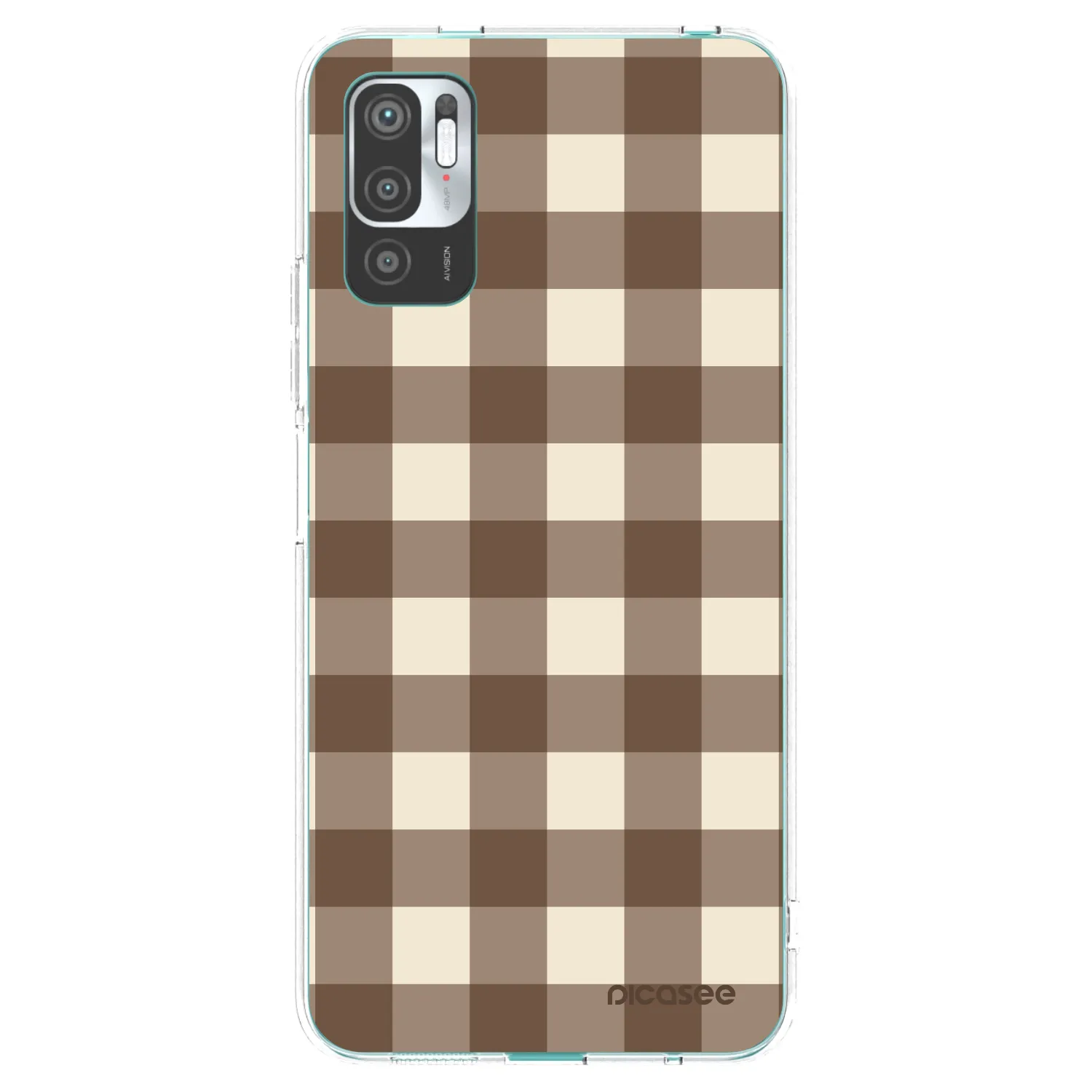 Picasee silikonska prozirna maskica za Xiaomi Redmi Note 10 5G - Brown grid