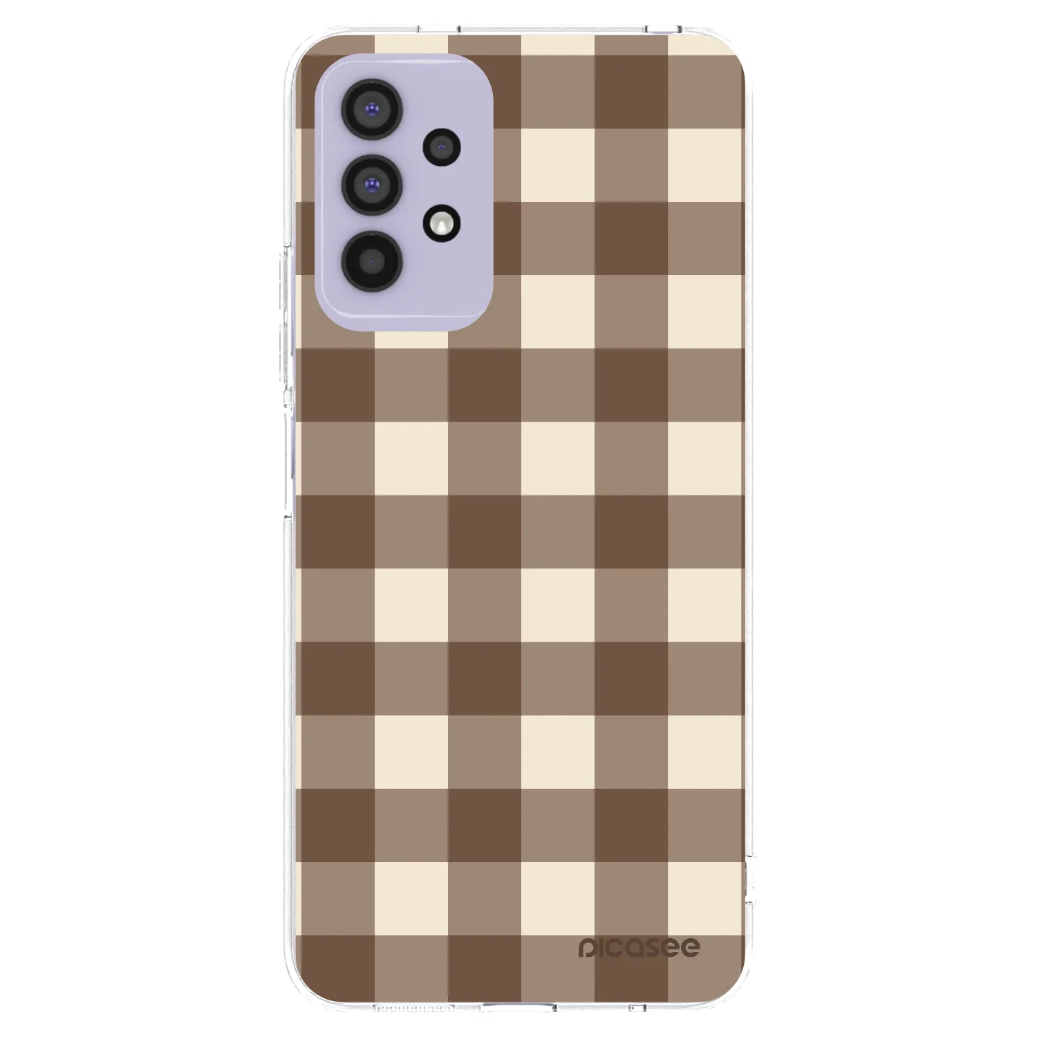 Picasee silikonska prozirna maskica za Samsung Galaxy A32 4G SM-A325F - Brown grid