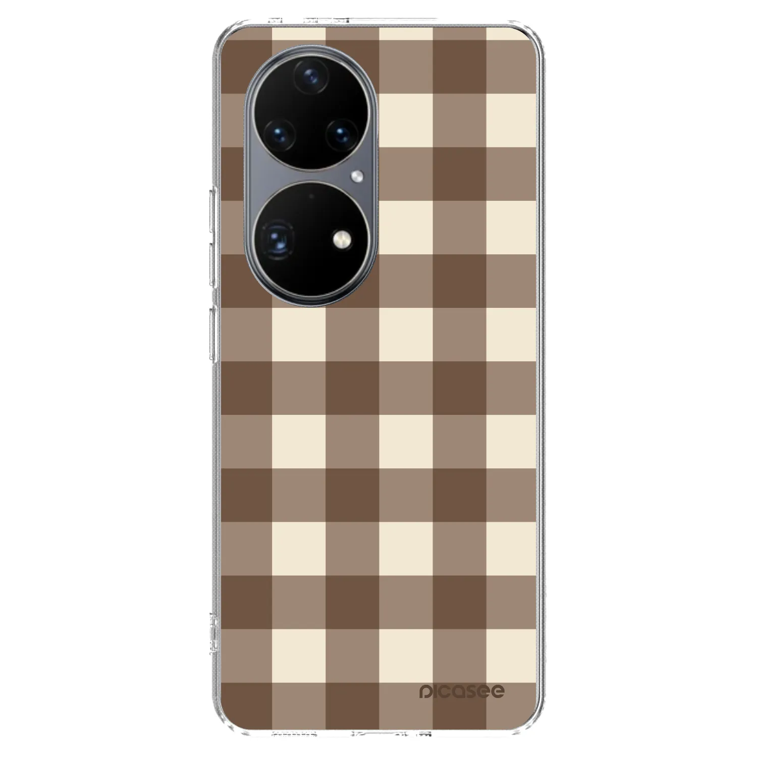 Picasee silikonska prozirna maskica za Huawei P50 - Brown grid