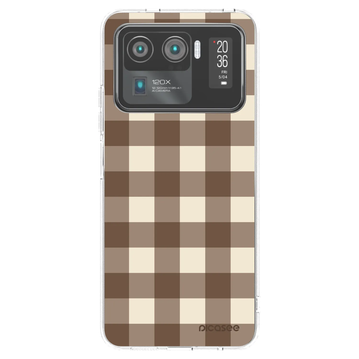Picasee silikonska prozirna maskica za Xiaomi Mi 11 Ultra - Brown grid