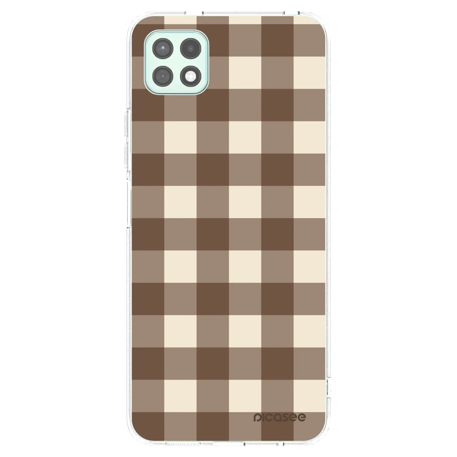 Picasee silikonska prozirna maskica za Samsung Galaxy A22 A226B 5G - Brown grid