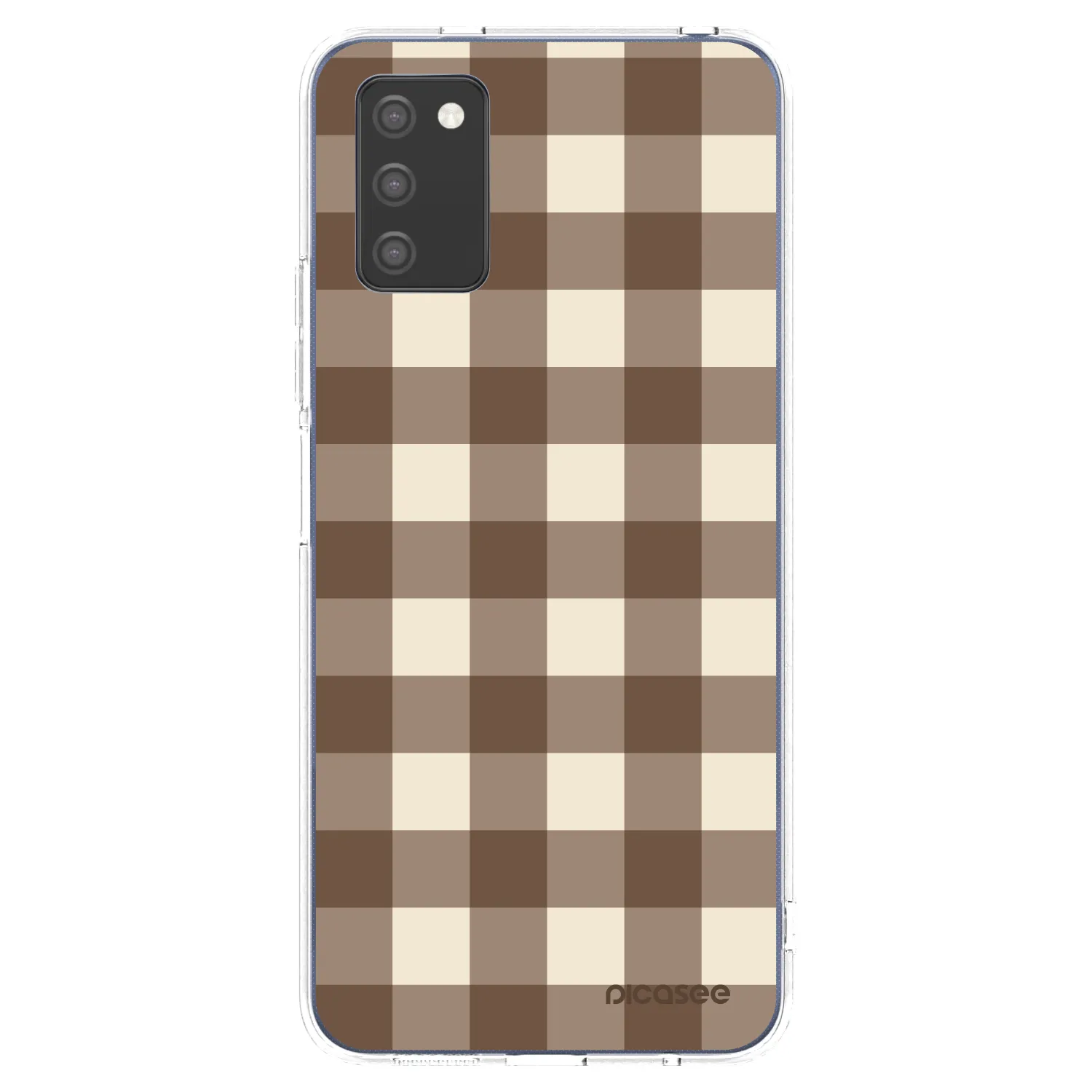 Picasee silikonska prozirna maskica za Samsung Galaxy A02s A025G - Brown grid