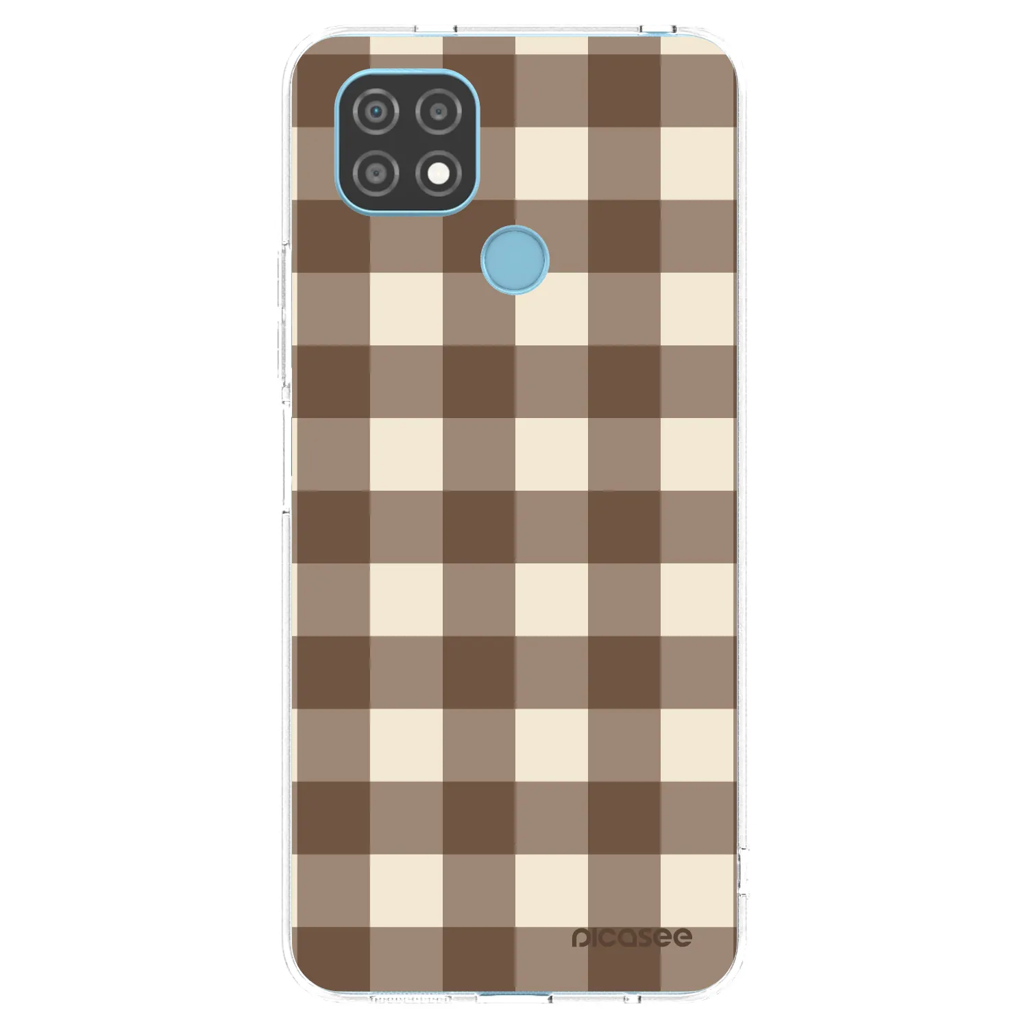 Picasee silikonska prozirna maskica za Realme C21 - Brown grid