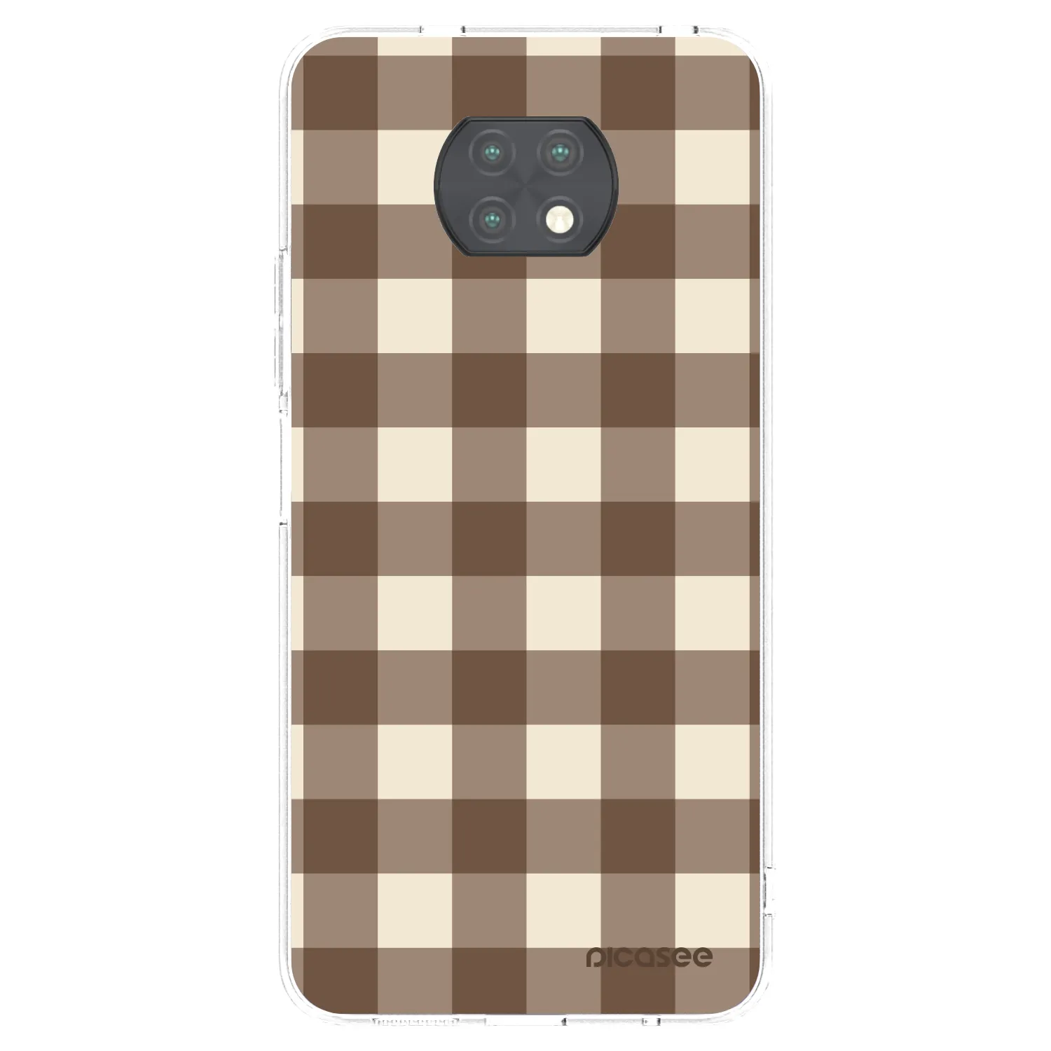 Picasee silikonska prozirna maskica za Xiaomi Redmi Note 9T - Brown grid