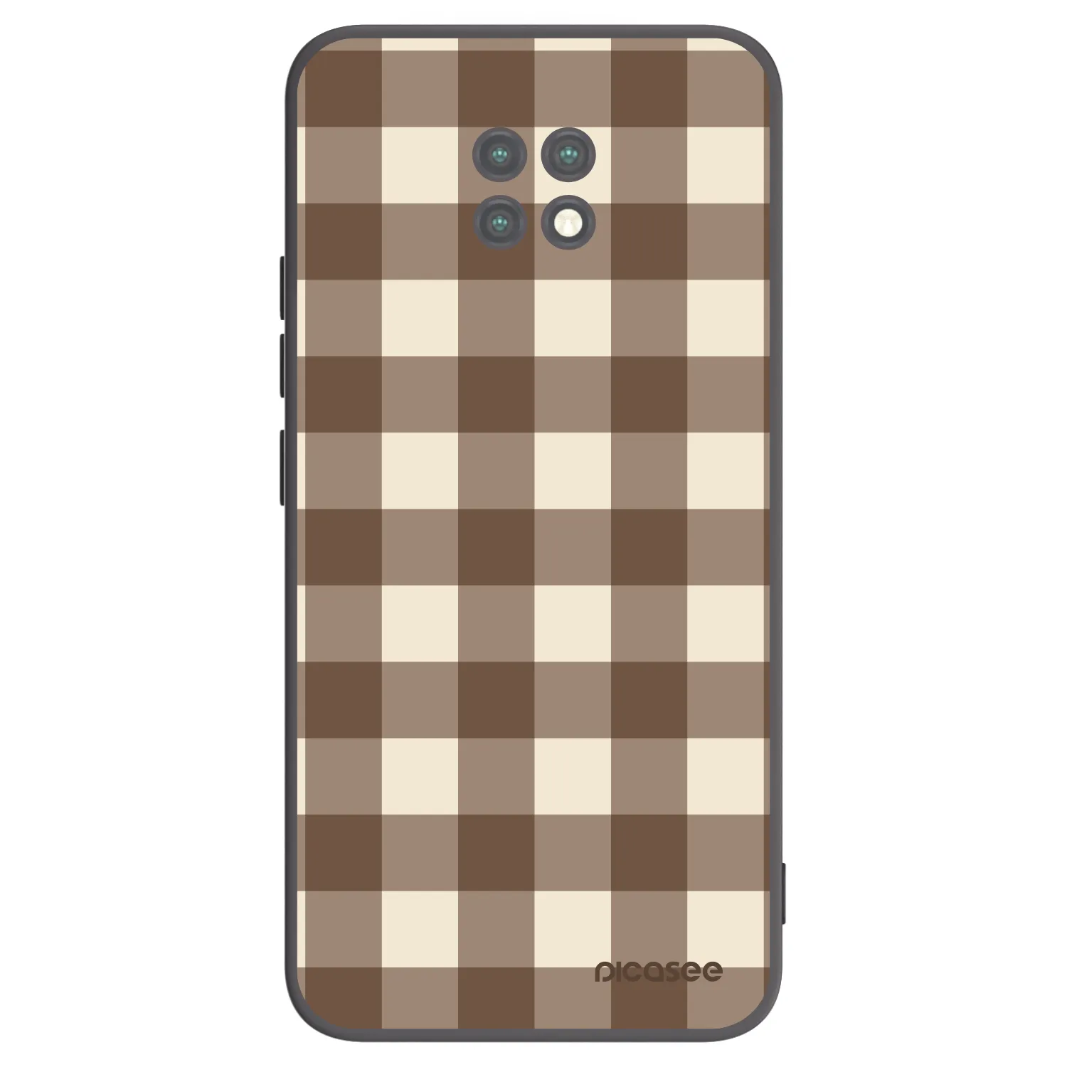 Picasee crna silikonska maskica za Xiaomi Redmi Note 9T - Brown grid