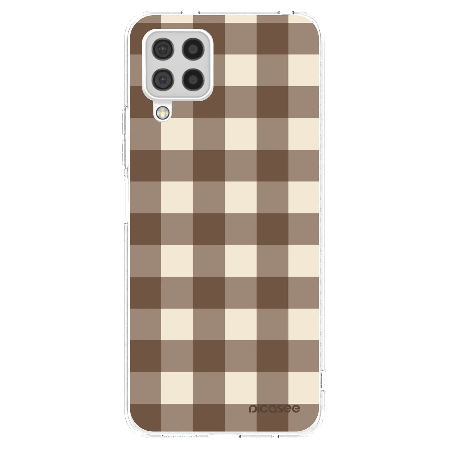 Picasee silikonska prozirna maskica za Samsung Galaxy A22 A225F 4G - Brown grid