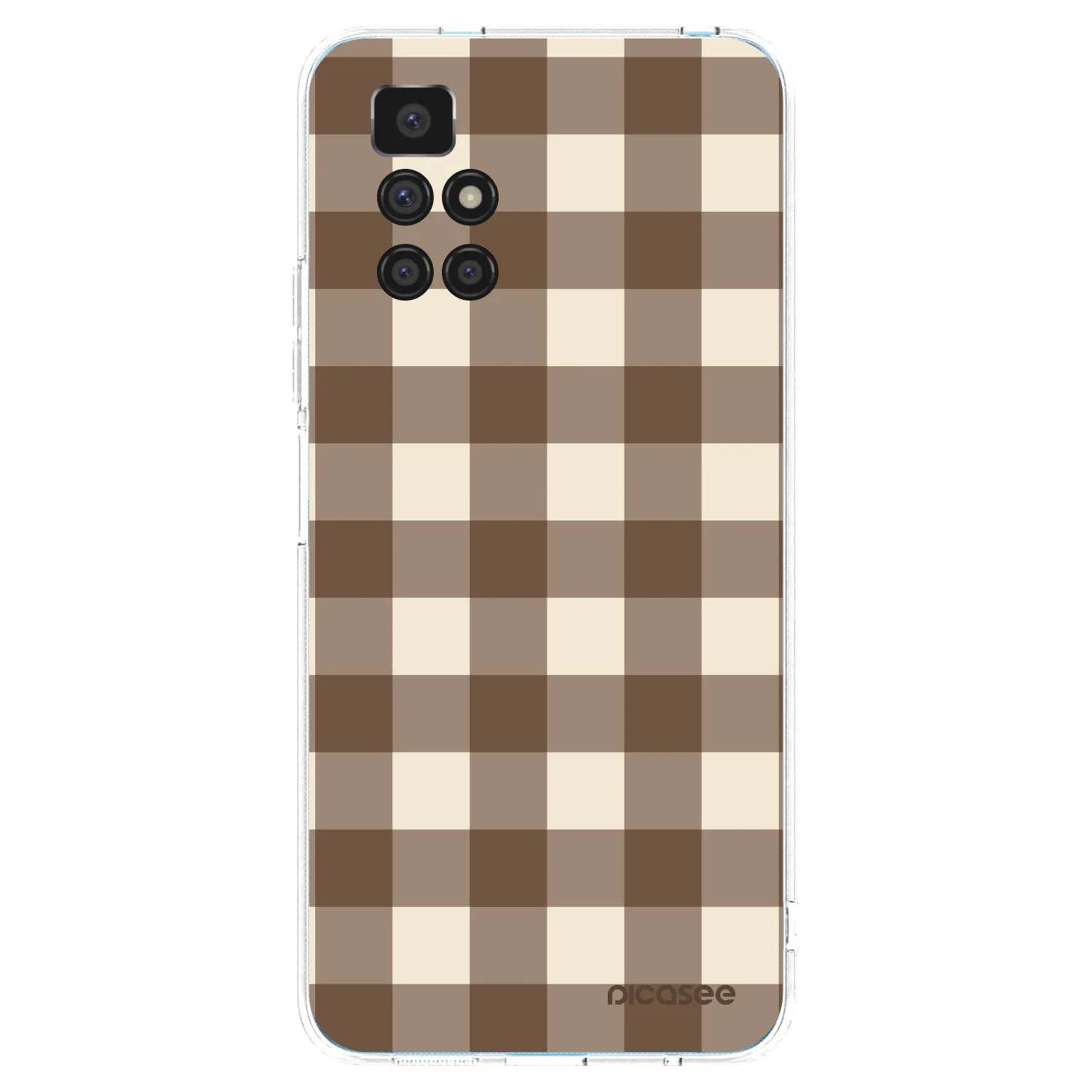 Picasee silikonska prozirna maskica za Xiaomi Redmi 10 - Brown grid