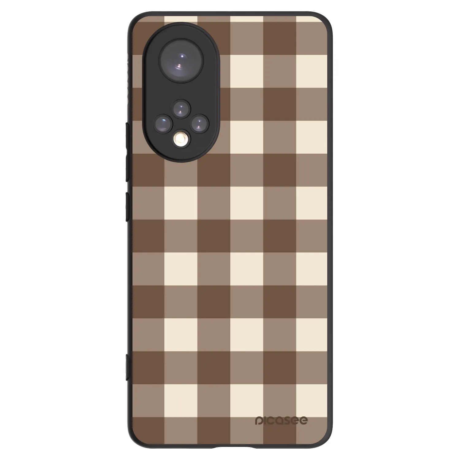 Picasee crna silikonska maskica za Honor 50 5G - Brown grid