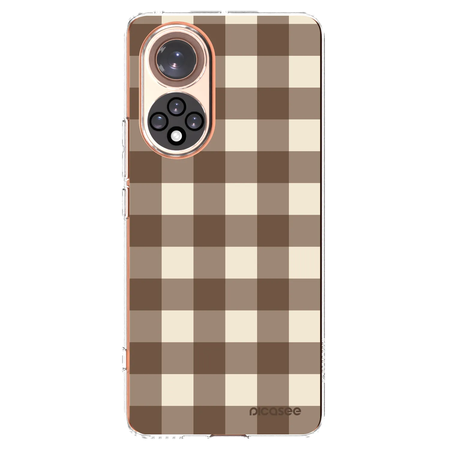 Picasee silikonska prozirna maskica za Huawei Nova 9 - Brown grid