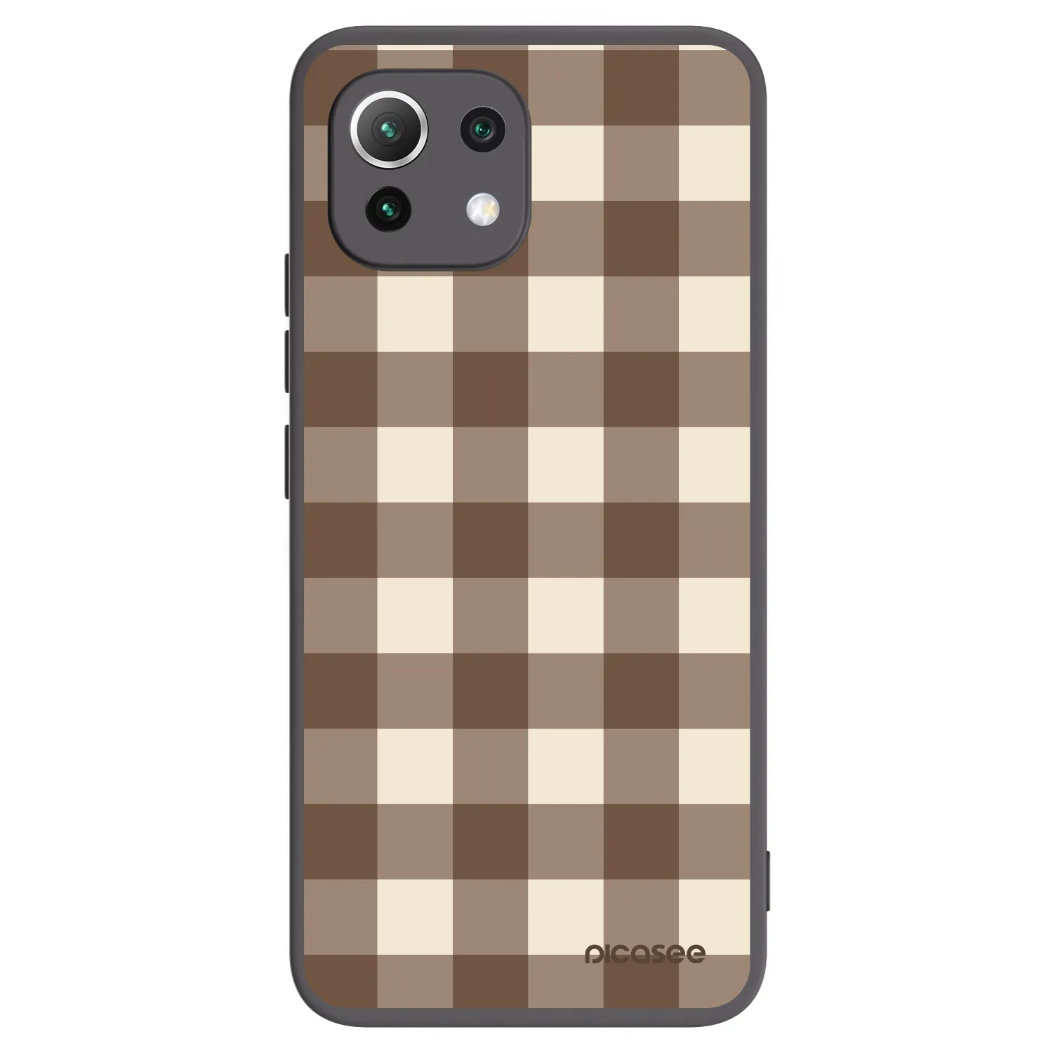 Picasee crna silikonska maskica za Xiaomi 11 Lite 5G NE - Brown grid