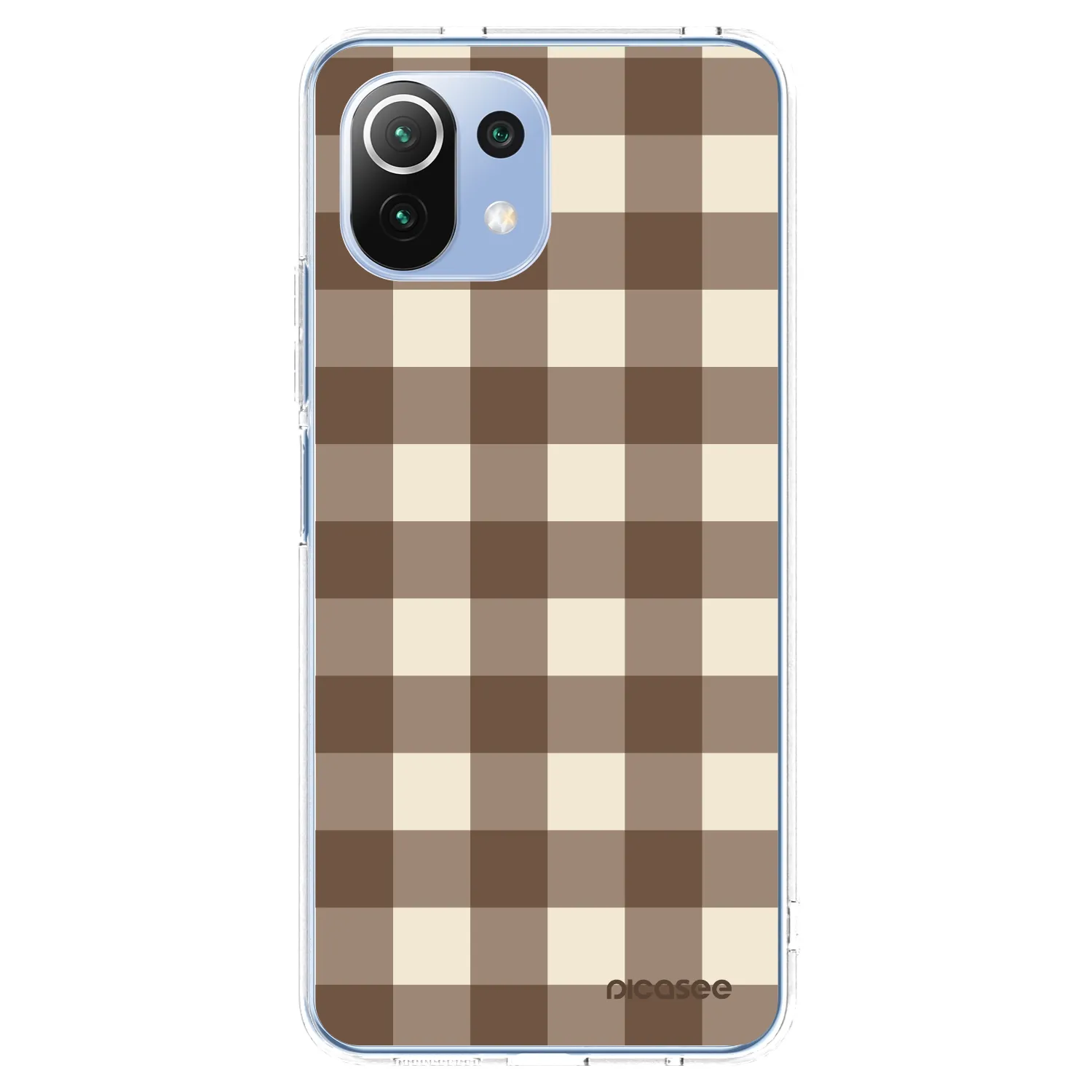 Picasee silikonska prozirna maskica za Xiaomi 11 Lite 5G NE - Brown grid