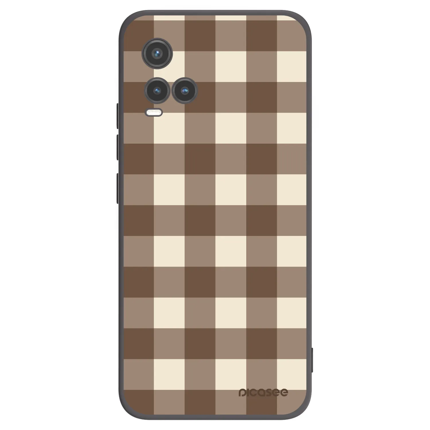 Picasee crna silikonska maskica za Vivo Y33s - Brown grid