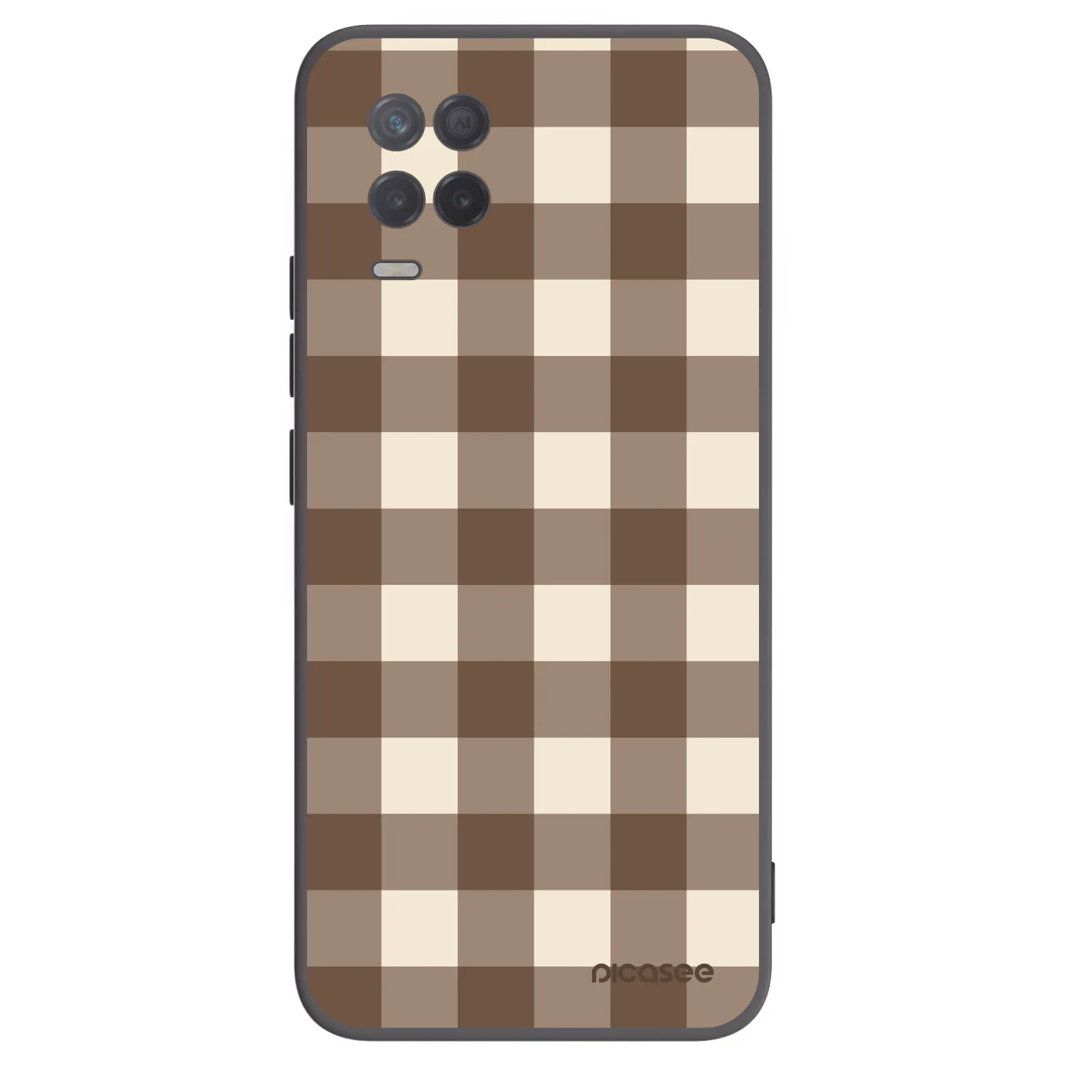 Picasee crna silikonska maskica za Realme 8 5G - Brown grid