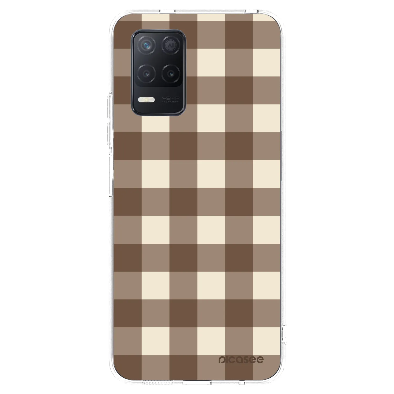 Picasee silikonska prozirna maskica za Realme 8 5G - Brown grid