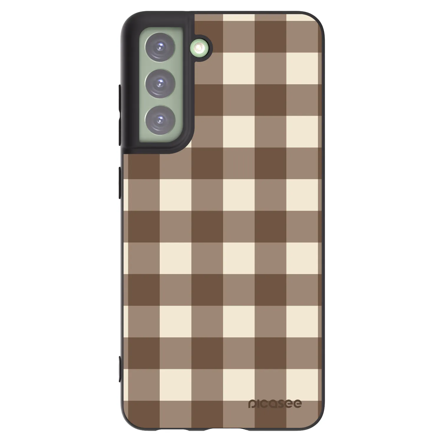 Picasee crna silikonska maskica za Samsung Galaxy S21 FE 5G - Brown grid