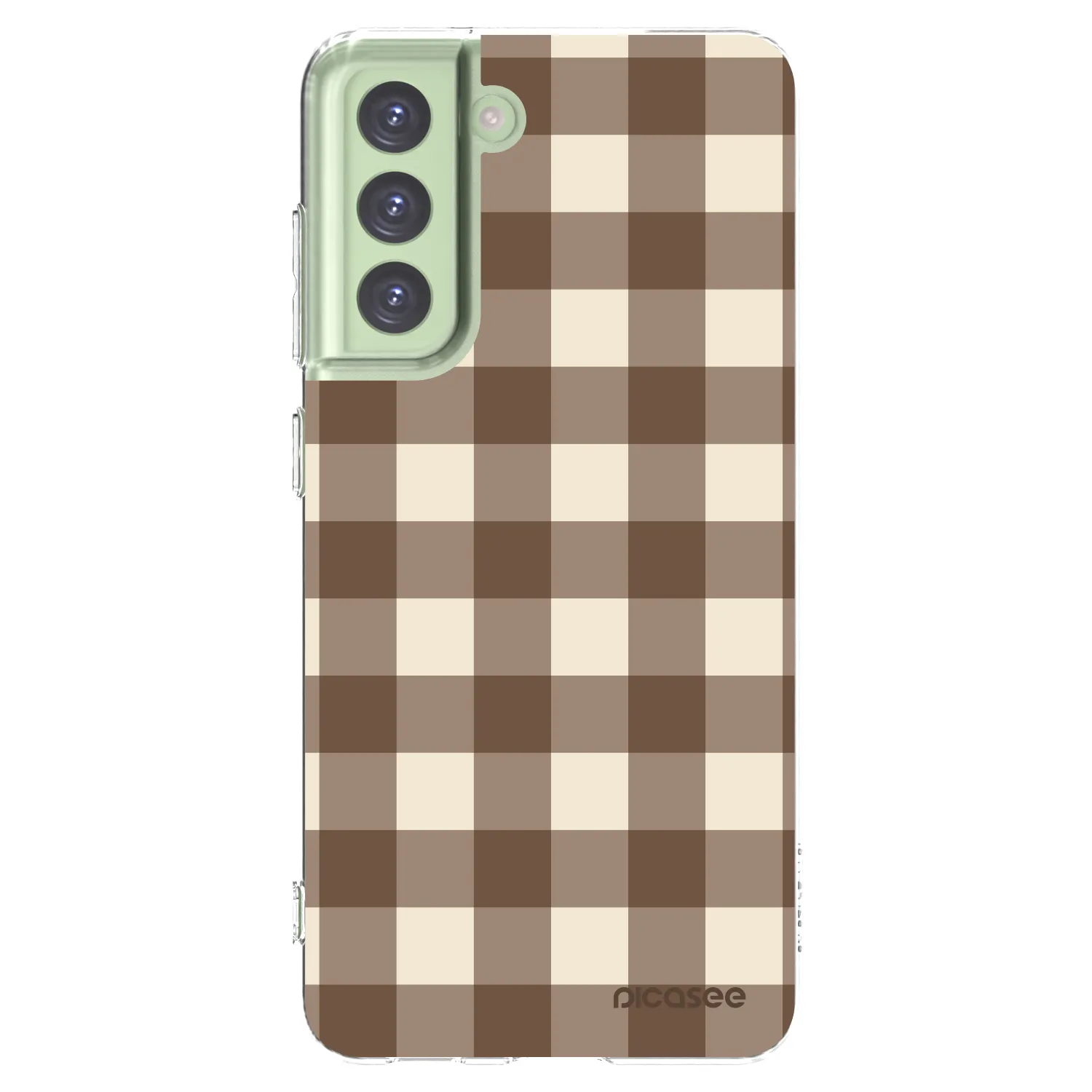 Picasee silikonska prozirna maskica za Samsung Galaxy S21 FE 5G - Brown grid